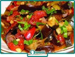 Маленькая фотография блюда по рецепту «Салат из баклажанов с помидорами»